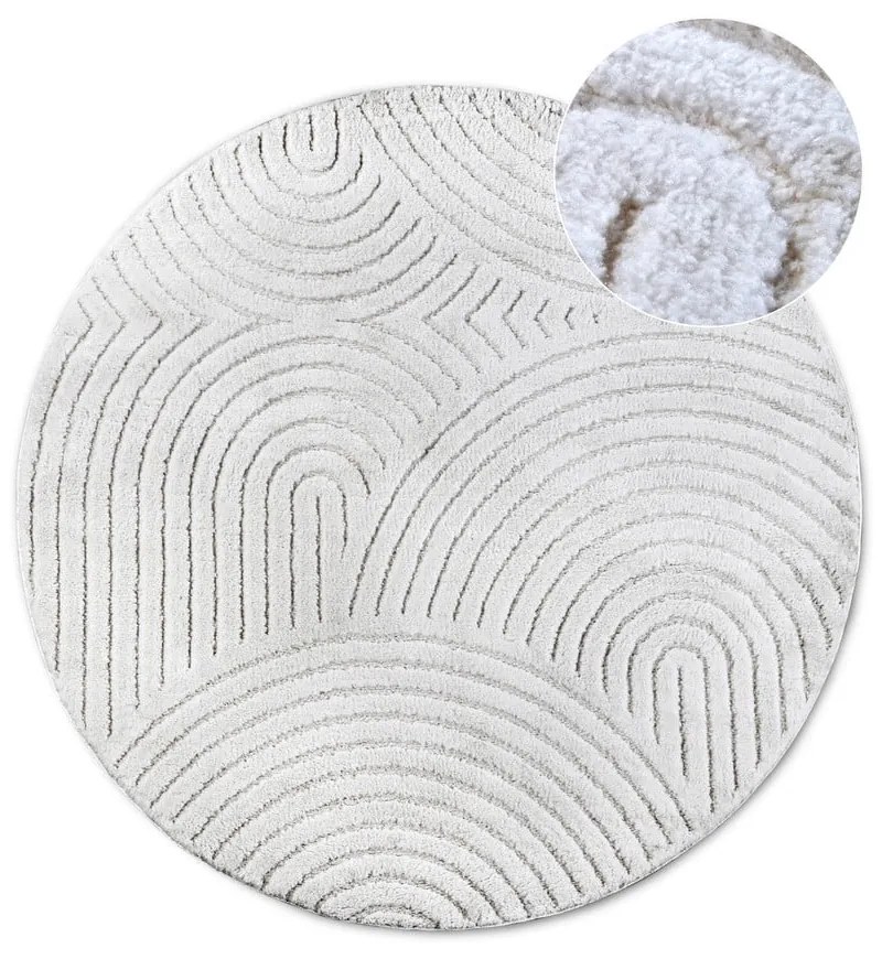 Covor alb rotund ø 200 cm Panglao New York White – Elle Decoration