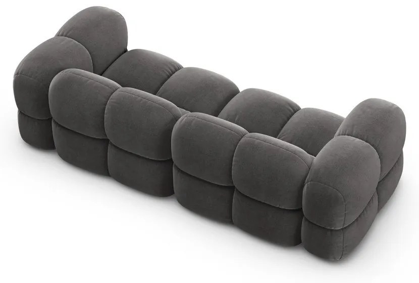 Canapea gri cu tapițerie din catifea 250 cm Loretto – Cosmopolitan Design