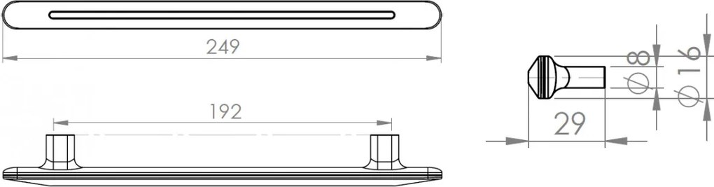 Maner model MEMPHIS, 192 mm, finisaj negru mat/auriu