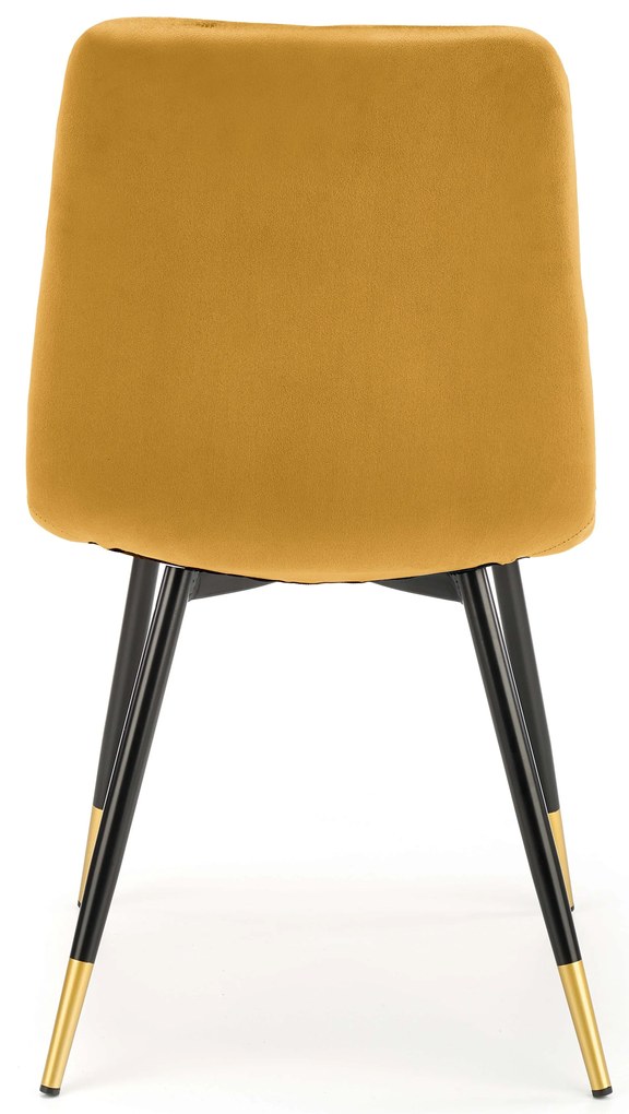 Scaun de sufragerie Kallan (muștar + negru + auriu). Promo -6%. 1039674