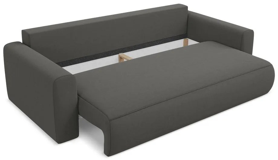 Canapea gri închis extensibilă/cu spațiu de depozitare cu tapițerie din catifea 238 cm Kapua – Makamii