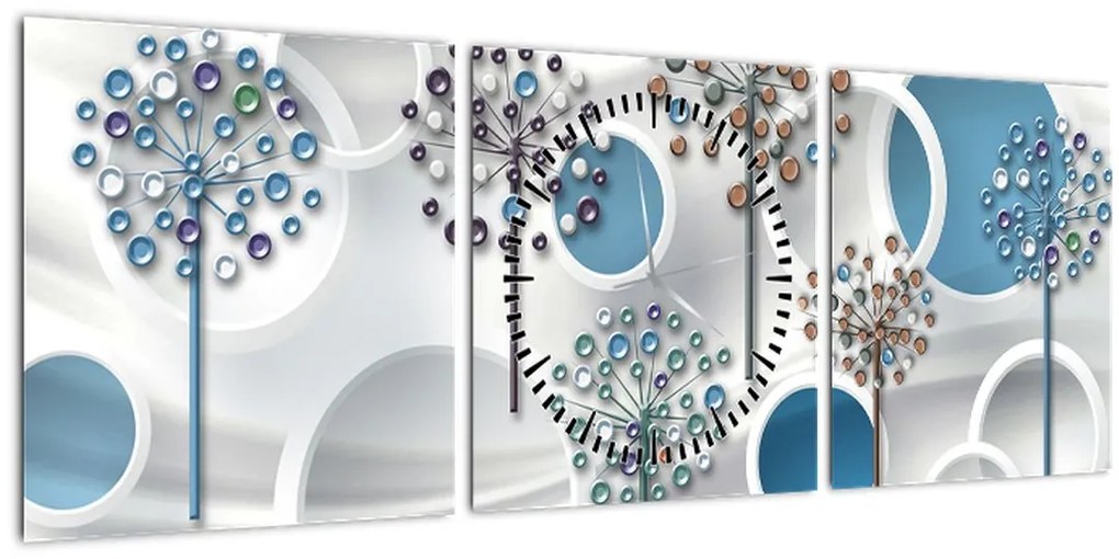 Tablou abstarcției artistice (cu ceas) (90x30 cm)