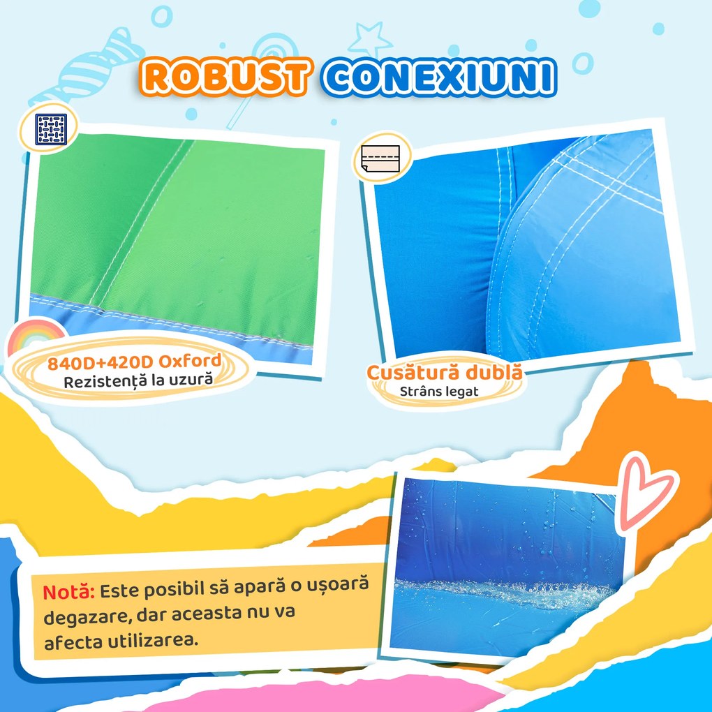 AIYAPLAY Castel Gonflabil Trambulină 4 în 1, Tobogan, 415x205x190cm, Multicolor | Aosom Romania