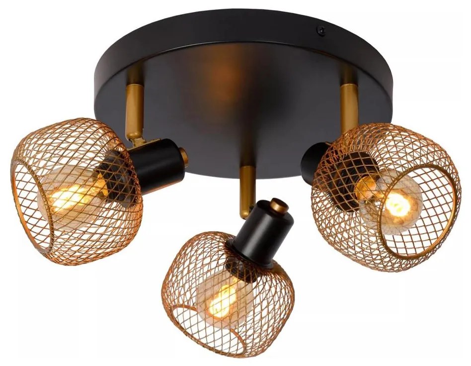 Spot Lucide 77978/13/02 MAREN 3xE14/13W/230V negru/alamă