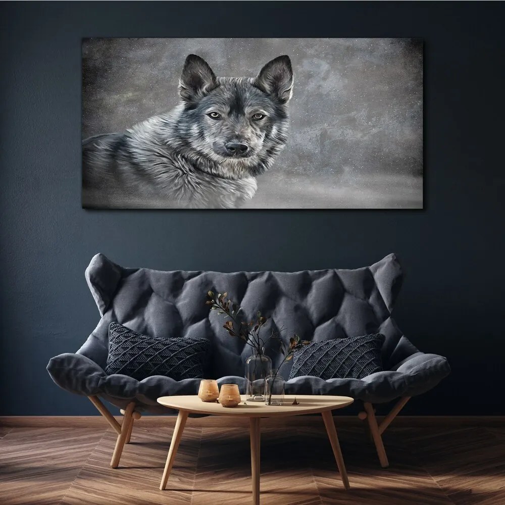 Tablou canvas Zăpadă de iarnă Animal lup Câine