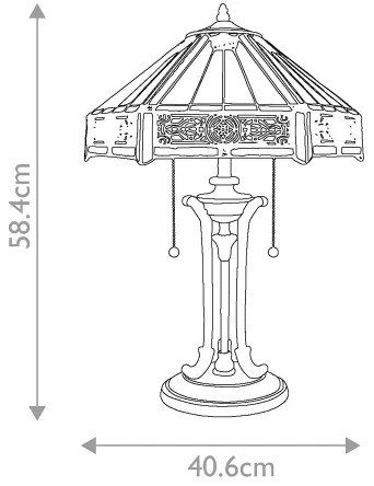 Lampă de masă INDUS 2xE27/60W/230V Elstead QZ-INDUS-TL
