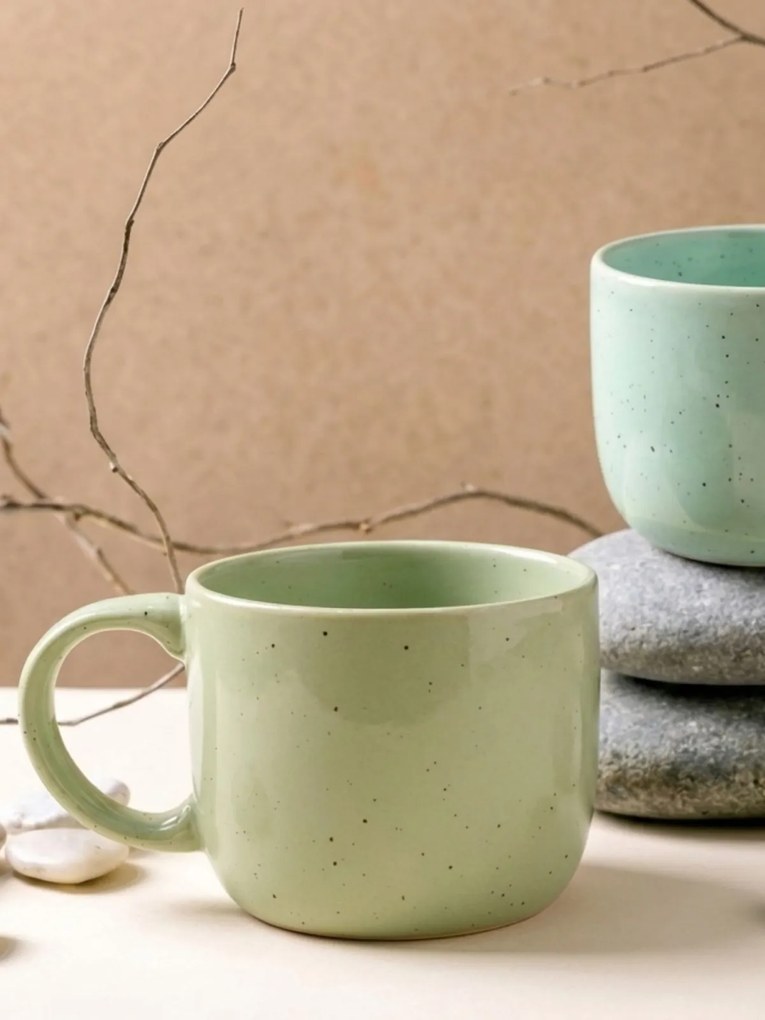 Cana cafea, Artizan Mineral Verde, glazura lucioasa, 400ml