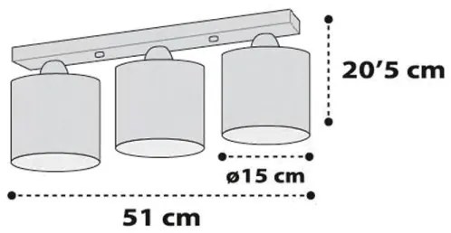 Dalber D-41413S -  Plafoniera CLOUDS 3xE27/60W/230V