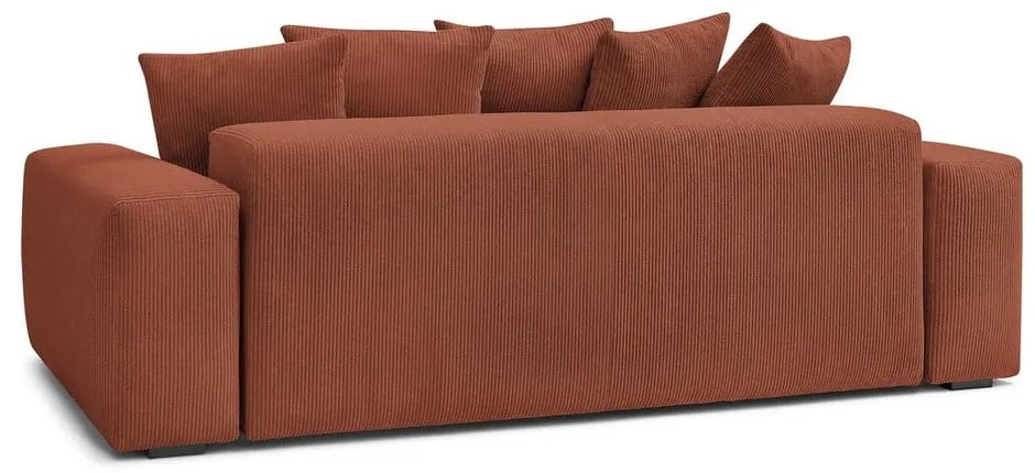 Canapea cărămizie cu tapițerie din catifea reiată 280 cm Voltaire – Bobochic Paris