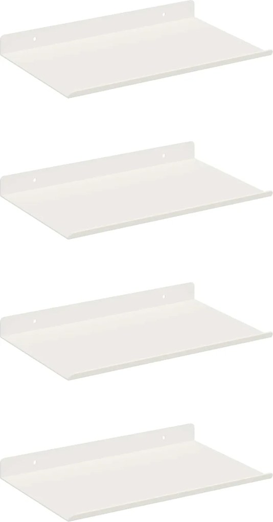 vidaXL Raft suspendat Pe perete 4 pcs Alb 30 x 18 x 2,5 cm Oțel