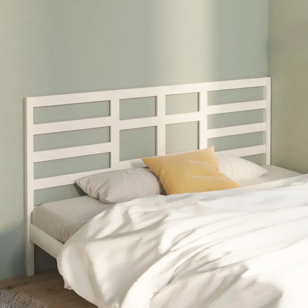 vidaXL Tăblie de pat, alb, 206x4x104 cm, lemn masiv de pin
