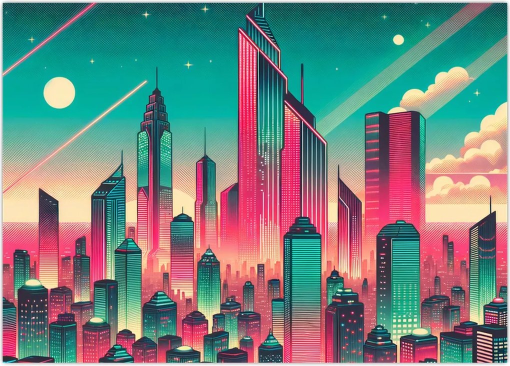 Tablou – Metropolă în stil pop-art (70x50 cm)