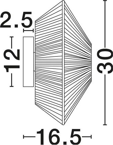 Aplica de perete cu design texturat ELVIO gri 30cm
