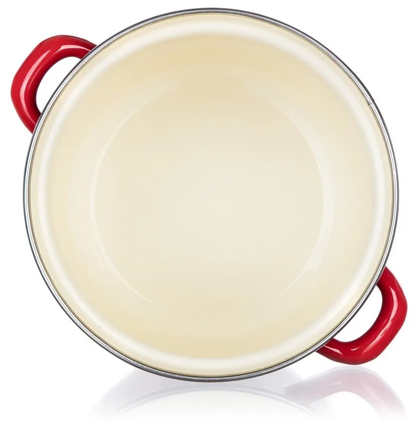 Oală emailată cu capac Banquet Milton roșu , 16cm, 2 l, 16 cm