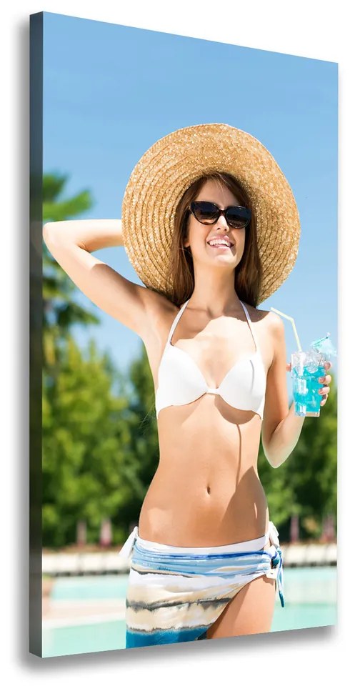 Imprimare tablou canvas Femeia de la piscina