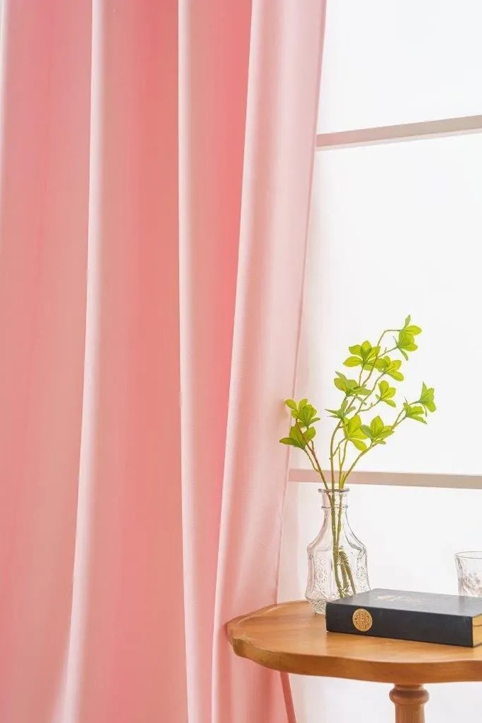 Perdea OXFORD LIGHT 140x250 cm, roz Agatat: Inele metalice