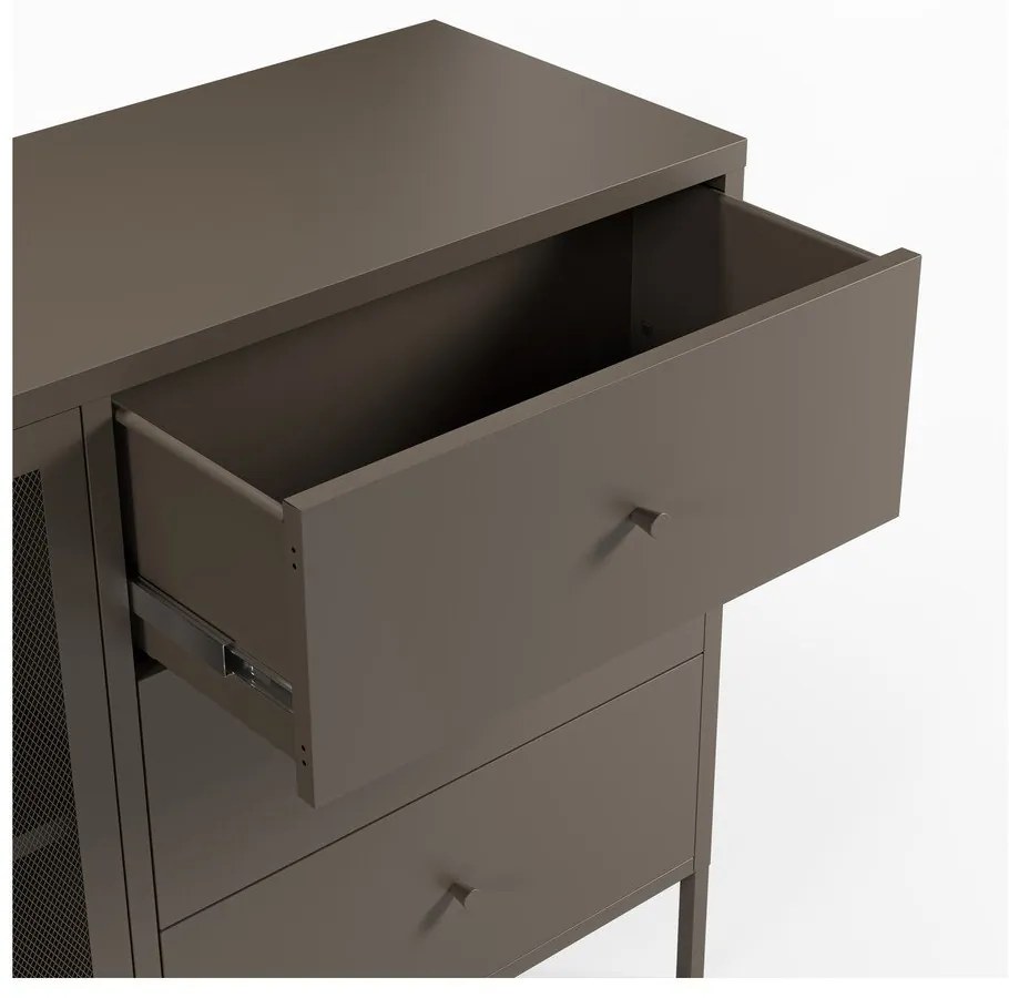 Comodă gri din metal 140x90x40 cm Fayna – Marckeric