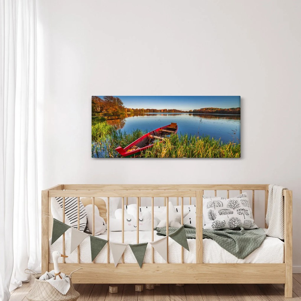 Tablou cu punte roșie (120x50 cm)
