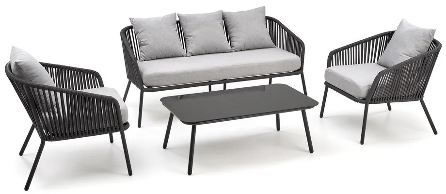 Set de gradina Rocca - 5 locuri, gri