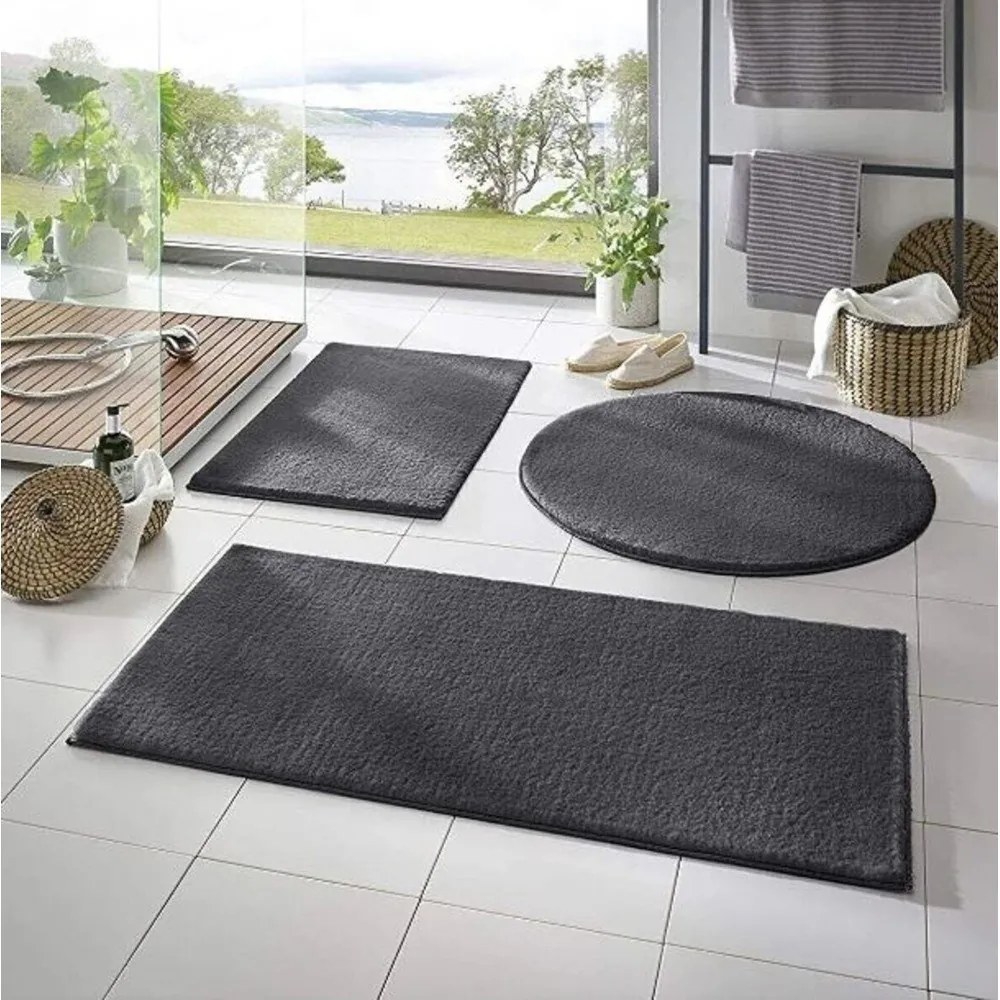 Covorașe de baie gri-închis 3 buc. 50x90 cm – Mila Home