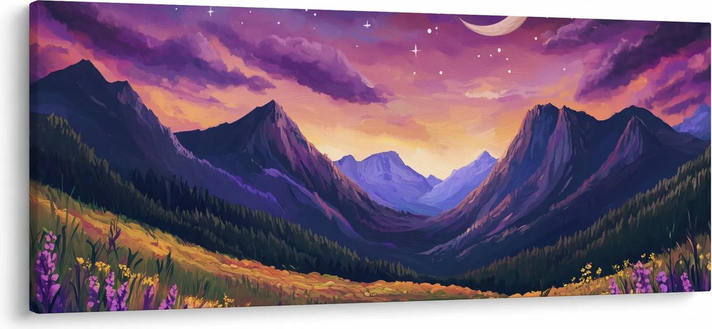 Tablou - Peisaj violet (120x50 cm)