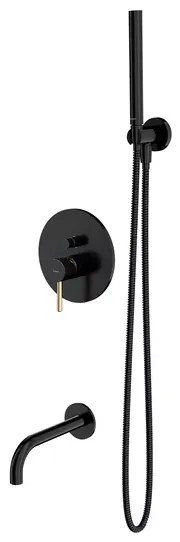 Baterie cada - dus incastrata Omnires Y cu corp ingropat si set de dus negru - auriu