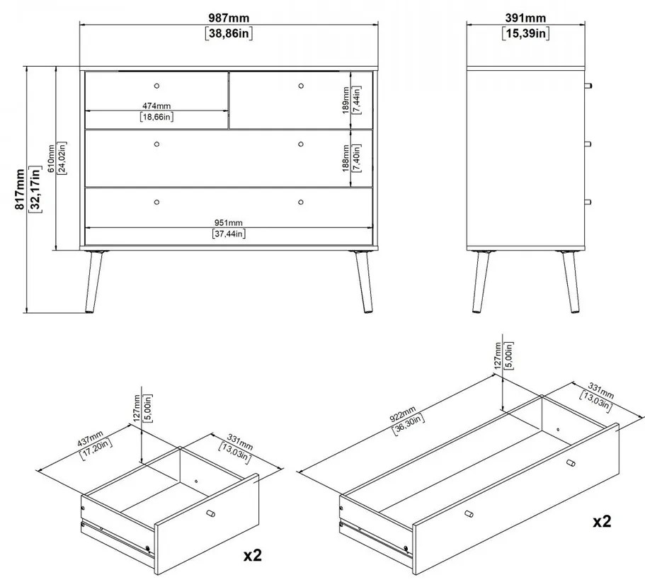 Comodă Boaz II, alb