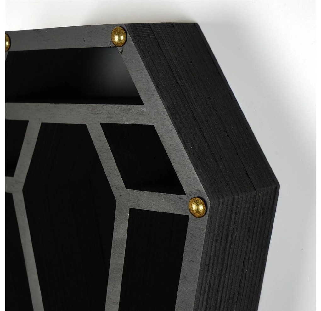 Raft decorativ de perete Ketina 1 (negru) . 1093676