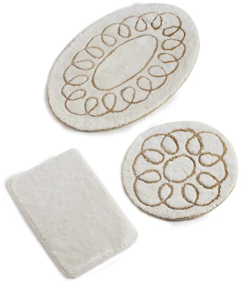 Set 3 covorașe de baie Confetti Bathmats Safir, bej