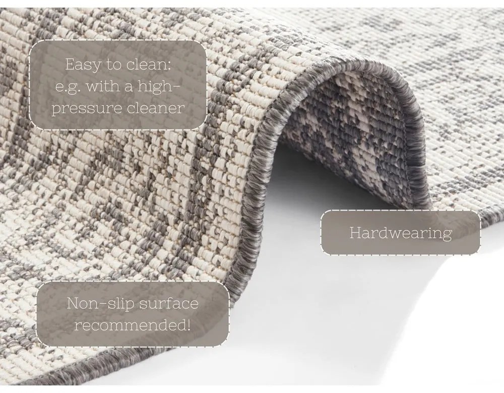 Covor adecvat pentru exterior NORTHRUGS Cebu, 160 x 230 cm, gri-crem