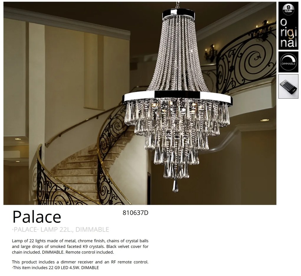 Candelabru cristal K9 cu telecomanda design elegant PALACE SV-810637D