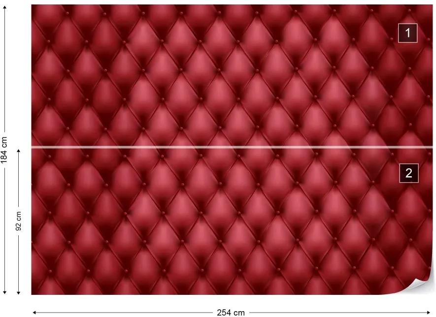 GLIX Fototapet - Luxury Red Chesterfield Texture Vliesová tapeta  - 254x184 cm