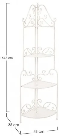 Coltar pentru exterior alb antichizat din metal, 48 cm, Emily Bizzotto
