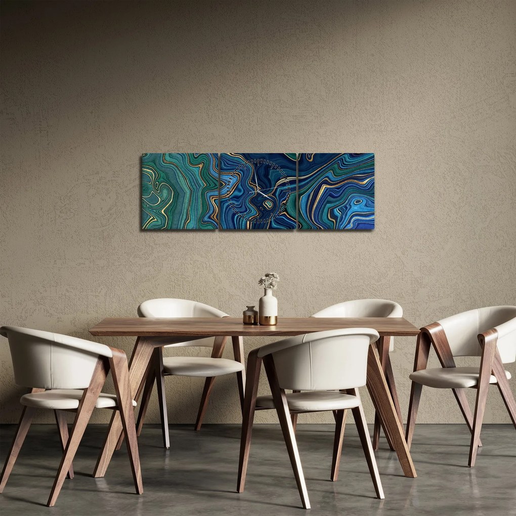 Tablou - Marmură de agat (cu ceas) (90x30 cm)