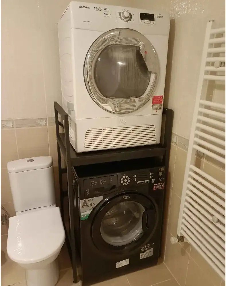 Suport raft pentru mașină de spălat și uscător,negru