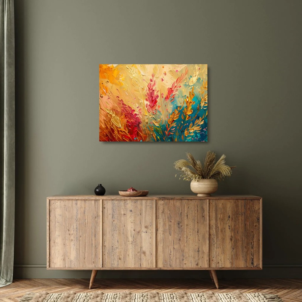 Tablou pe sticlă - Vopsirea câmpului (70x50 cm)