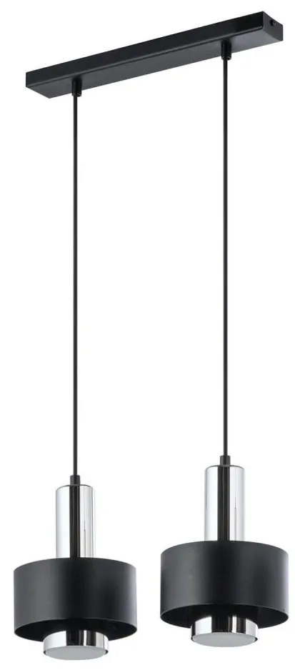 Lustră pe cablu RIF LUX 2xGX53/12W/230V negru/crom lucios