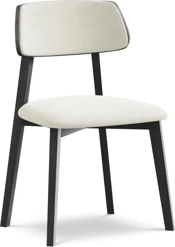 Scaun de dining crem din lemn masiv Niu – Makamii