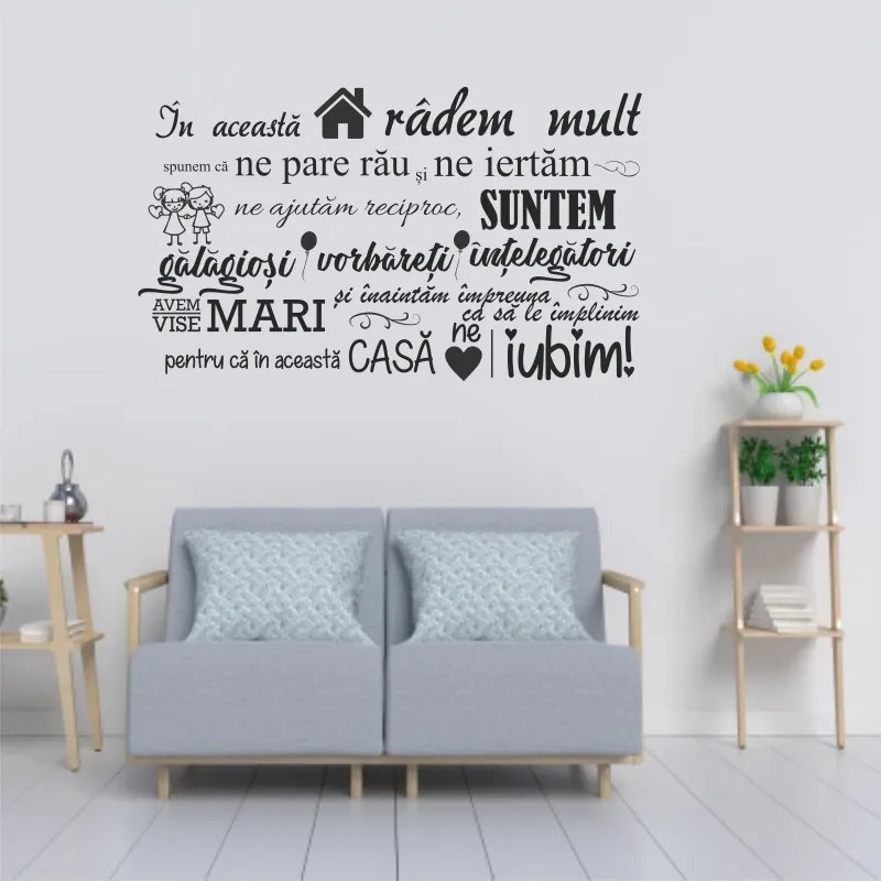 Sticker perete Regulile Casei Noastre