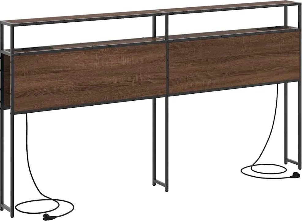 vidaXL Tăblie de depozitare cu raft Stejar brun 180 cm Lemn compozit