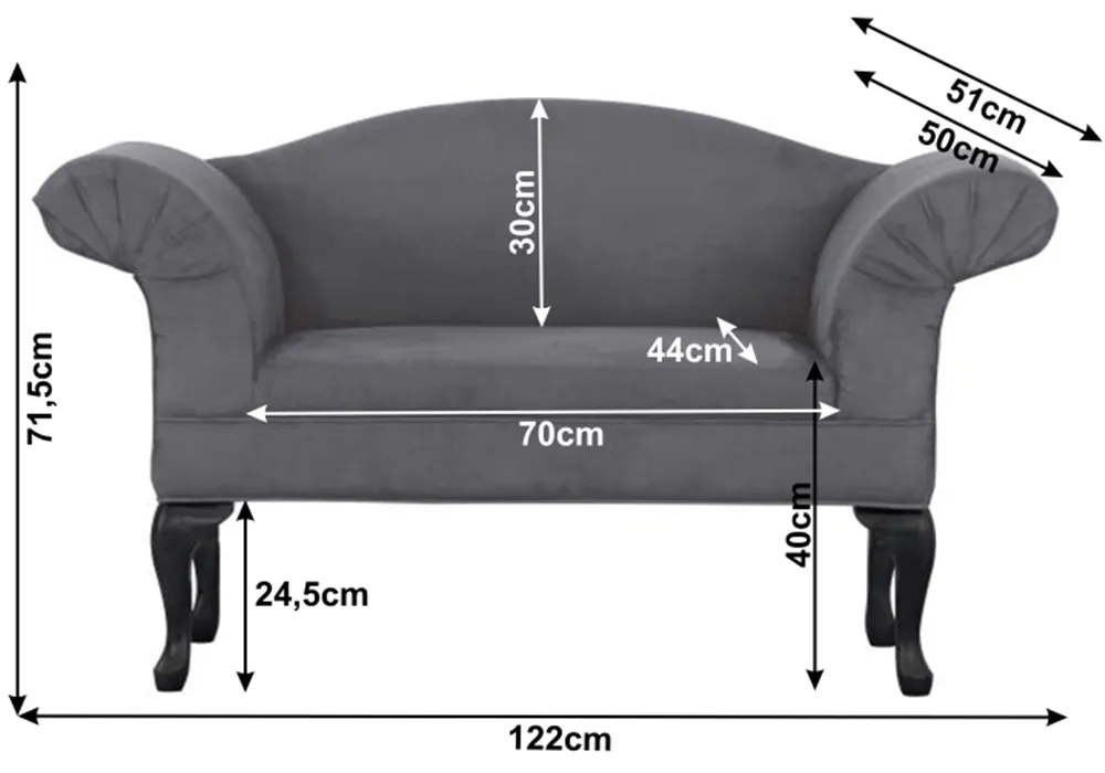 Canapea, gri/negru, FABRICIO