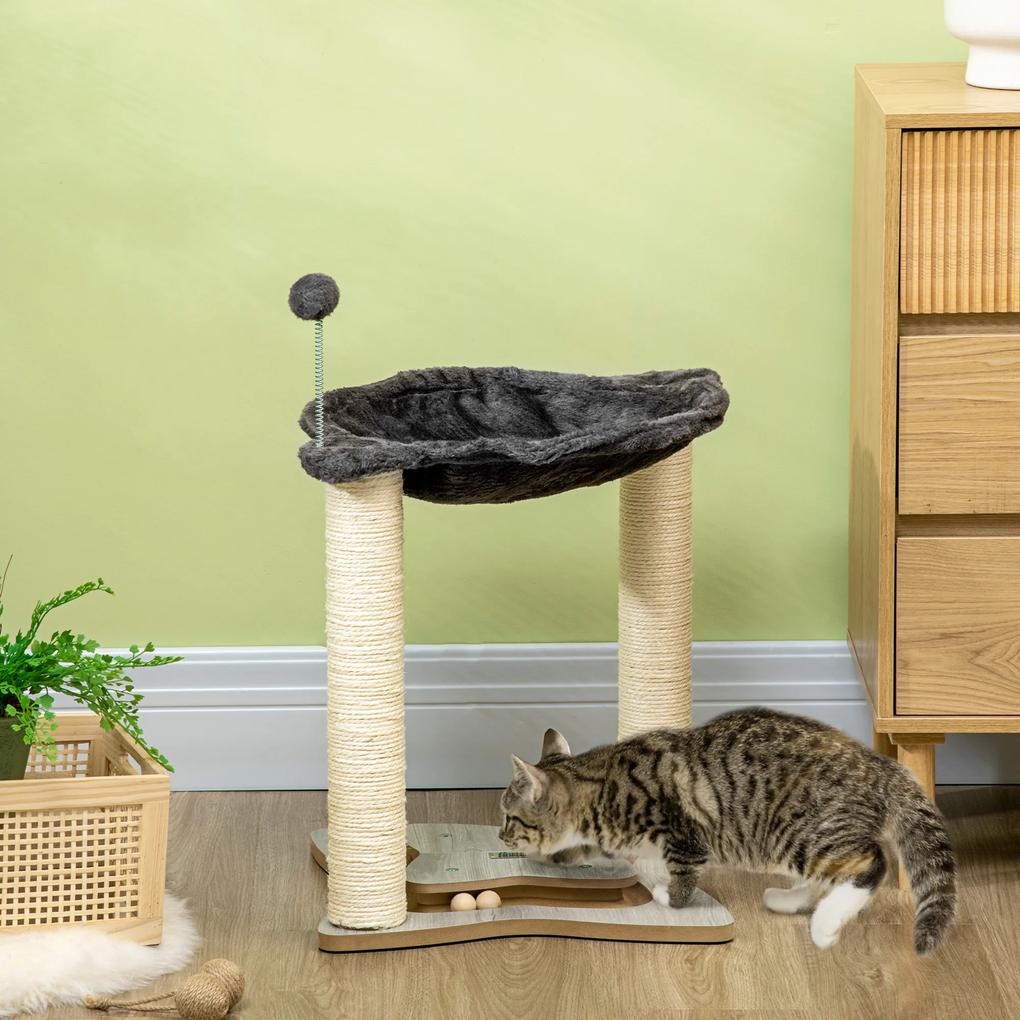 PawHut Turn de Zgâriat pentru Pisici cu Stâlp din Sisal, Design Compact, Ideal pentru Spații Mici | Aosom Romania