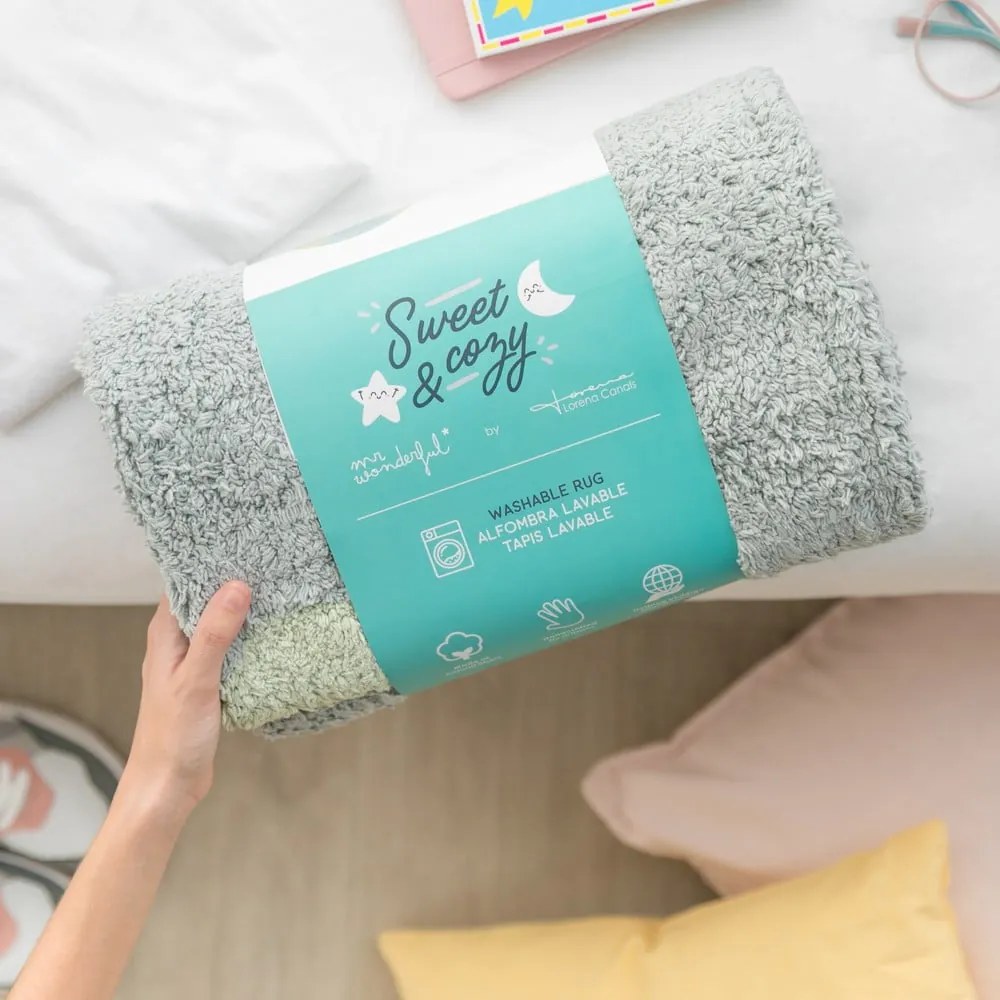 Covor pentru copii albastru lavabil/țesut manual din bumbac ø100 cm Big Big World – Lorena Canals
