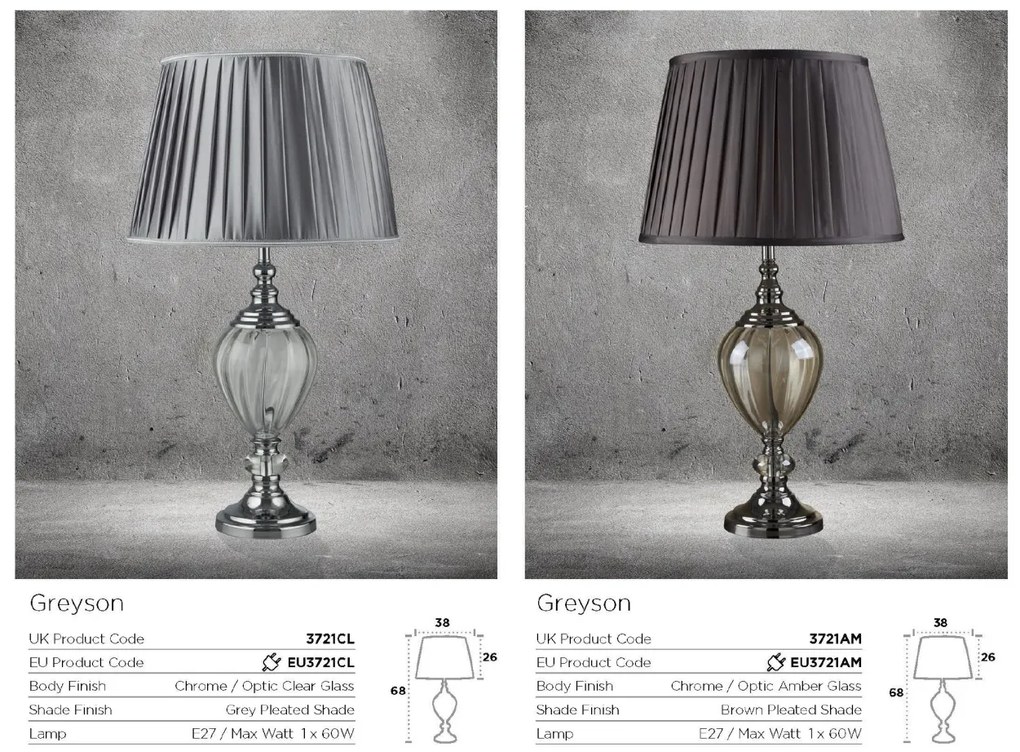 Veioza / Lampa de masa decorativa design elegant Grayson EU3721CL SRT