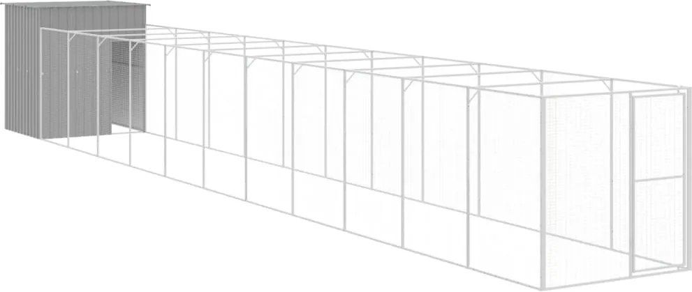 vidaXL Cușcă de câine & țarc gri deschis oțel galvanizat