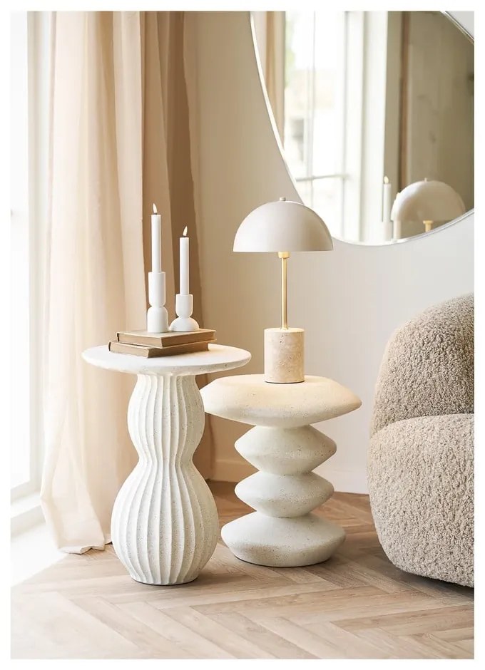 Veioză bej cu abajur din metal (înălțime 45 cm) Sheffield – House Nordic