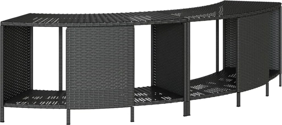 vidaXL Rafturi de depozitare pentru spa, 2 buc., negru, poliratan