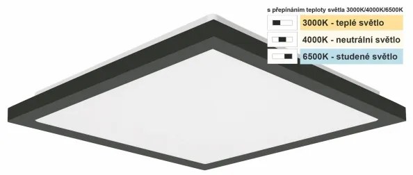 Plafonieră LED pentru baie Top Light ONYX LED/10W/230V IP44 28x28 cm negru