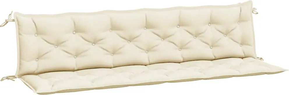 vidaXL Perne bancă de grădină 2 buc., alb crem, țesătură oxford