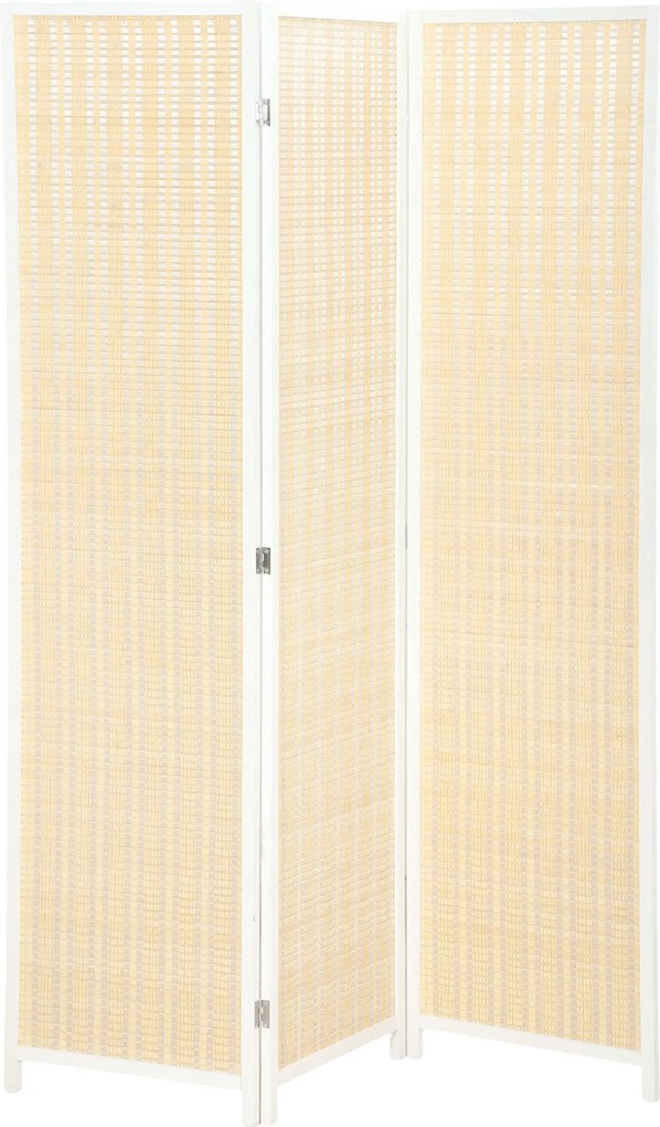 HOMCOM Paravan din lemn separator de camere perete despărțitor pliabil 3 panouri 135 x 180 cm alb | Aosom Romania